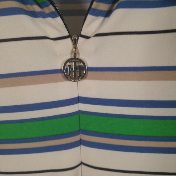 Tommy Hilfiger Striped Polo Style Tank Top Women L Normcore Preppy Classic - Picture 3 of 9